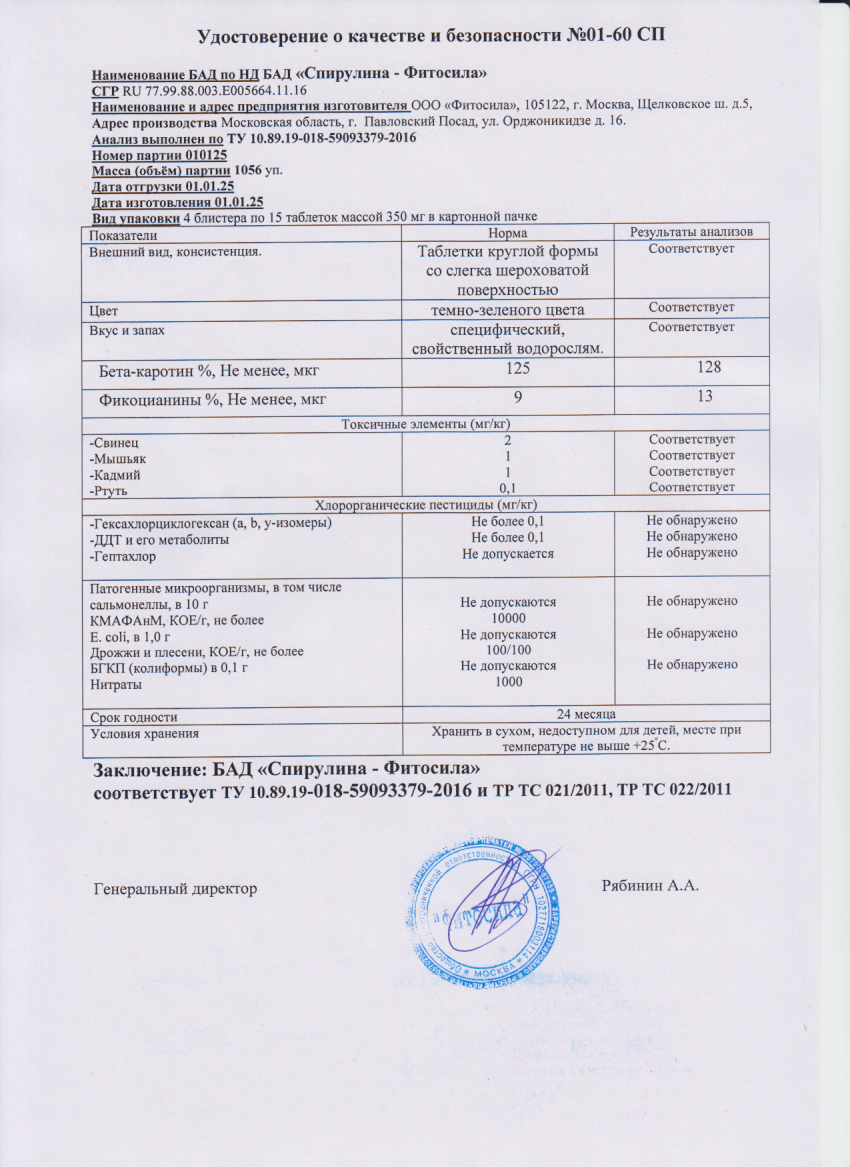 Паспорт №010125